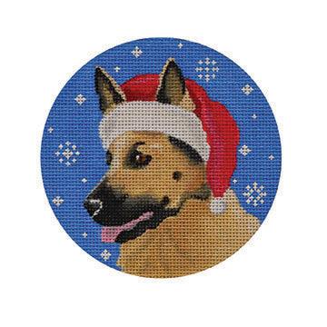 German Shepard Santa - Family Arts Needlework Shop