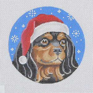 Santa Dog: Black and Tan Cavalier