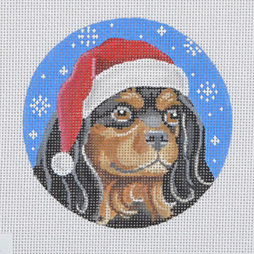 Santa Dog: Black and Tan Cavalier