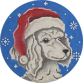 Santa Dog: White Poodle