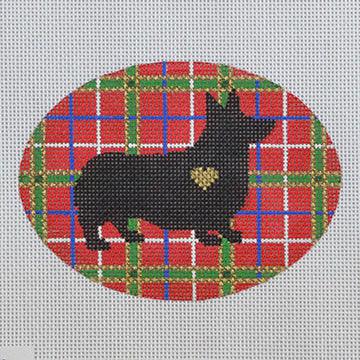 Plaid Silhouette Corgi - Family Arts Needlework Shop