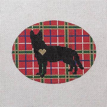 Plaid Silhouette German Shepherd - Family Arts Needlework Shop