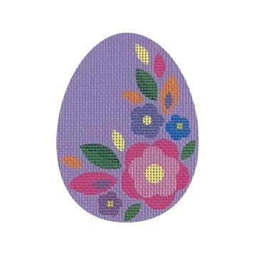 Flat Egg: Purple Floral
