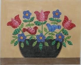 Spring Flowers With Birds ©Debbie McMaster - Family Arts Needlework Shop