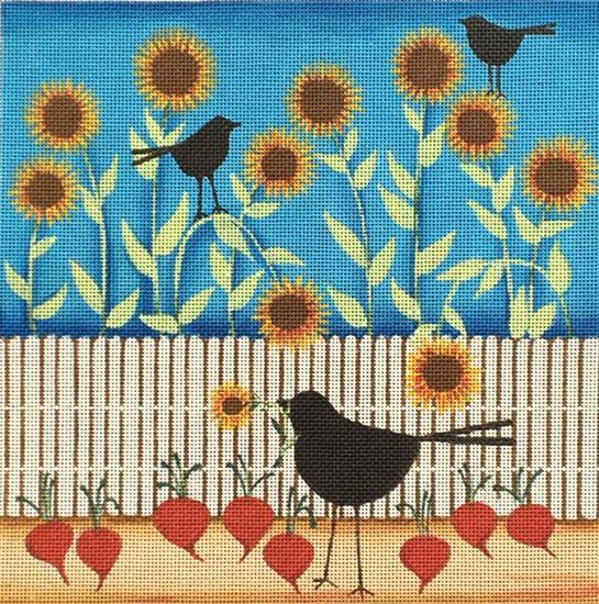 Sunflowers & Crows ©Blakely Wilson - Family Arts Needlework Shop