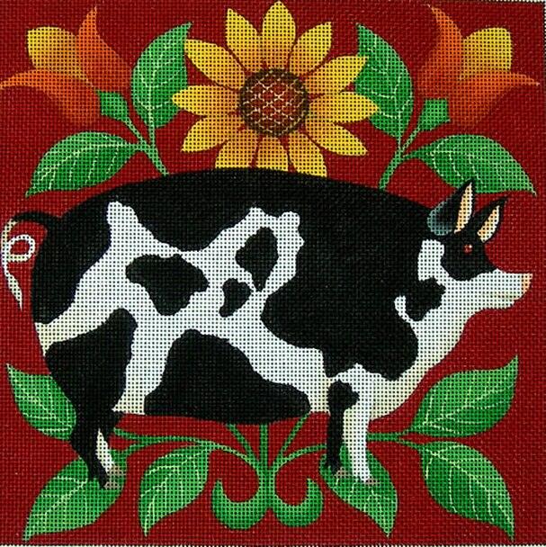 Folk Pig ©Stephanie Stouffer/Ruth Levison Designs - Family Arts Needlework Shop