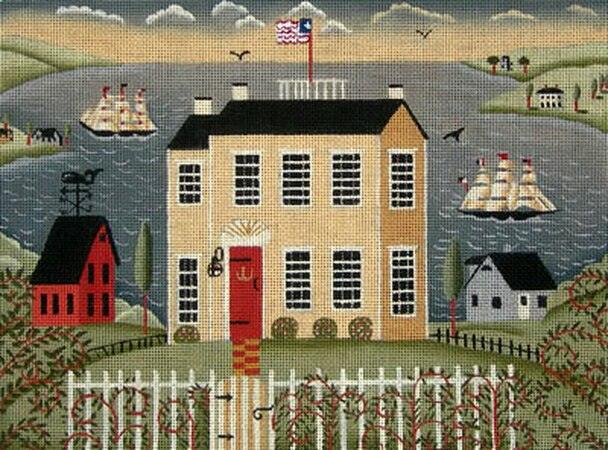 House With Ships @Karen Cruden - Family Arts Needlework Shop