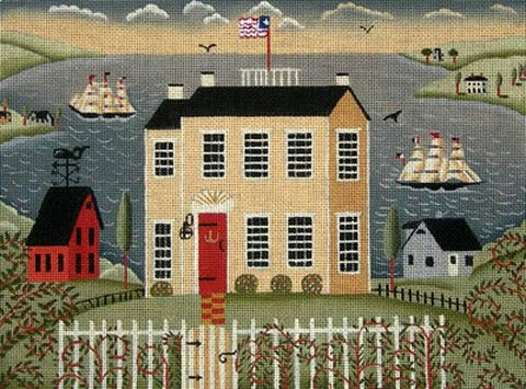 House With Ships @Karen Cruden - Family Arts Needlework Shop
