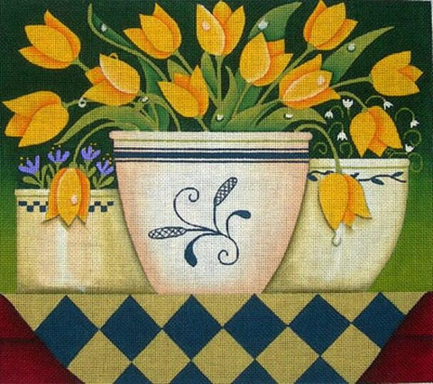 Yellow Tulips @Karen Cruden - Family Arts Needlework Shop