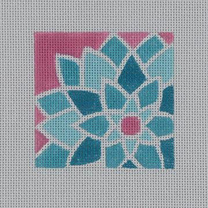 Blue Graphic Flower, Sq. - Family Arts Needlework Shop
