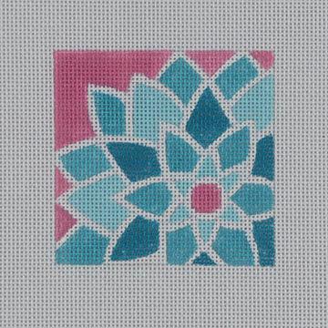 Blue Graphic Flower, Sq. - Family Arts Needlework Shop