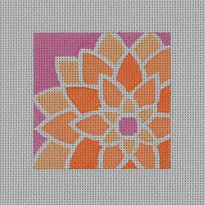 Orange Graphic Flower, Sq. - Family Arts Needlework Shop
