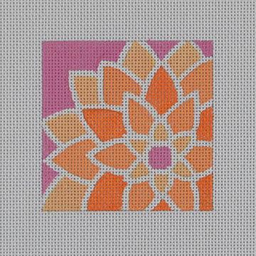 Orange Graphic Flower, Sq. - Family Arts Needlework Shop