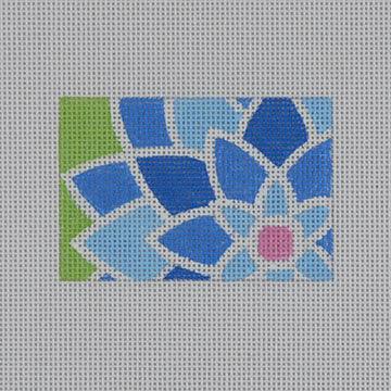 Blue/Green Graphic Flower Rectangle - Family Arts Needlework Shop