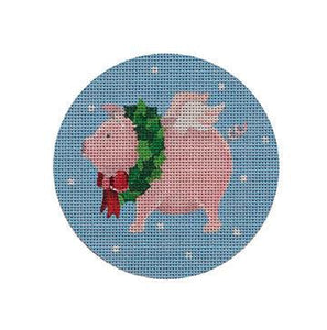 Flying Pig w/ Wreath - Family Arts Needlework Shop