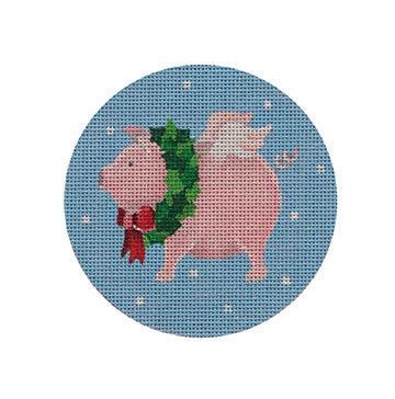 Flying Pig w/ Wreath - Family Arts Needlework Shop