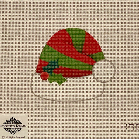 Hat, Elf hat striped red and green