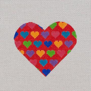 Red Multi Color Heart - Family Arts Needlework Shop