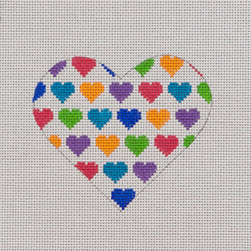Heart White Multi-Colored