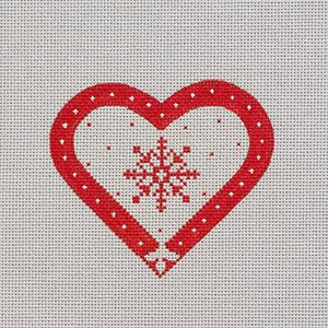 Red & White Snowflake Heart - Family Arts Needlework Shop
