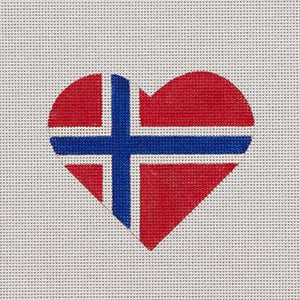 Norwegian Flag Heart - Family Arts Needlework Shop