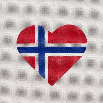 Norwegian Flag Heart - Family Arts Needlework Shop