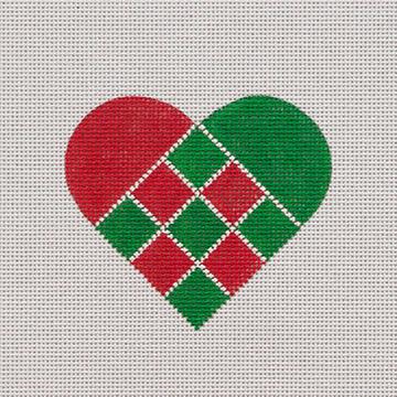Nordic Criss-Cross Red & Green Heart - Family Arts Needlework Shop