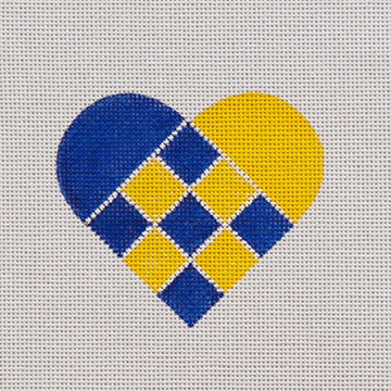 Country Heart, Nordic Criss Cross Blue and Yellow