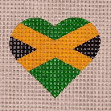 Jamaican Flag Heart - Family Arts Needlework Shop