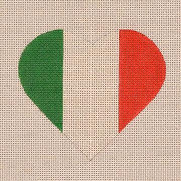 Italian Flag Heart - Family Arts Needlework Shop