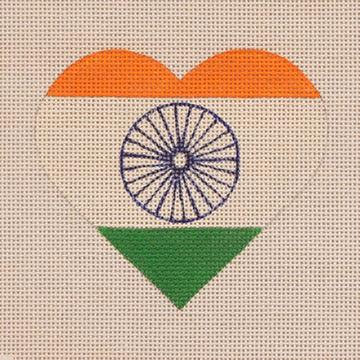 Indian Flag Heart - Family Arts Needlework Shop