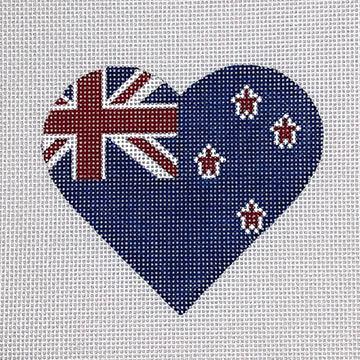 New Zealand Flag Heart - Family Arts Needlework Shop