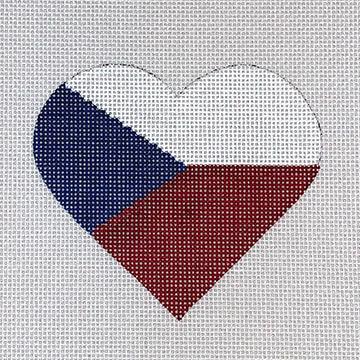 Czech Republic Flag Heart - Family Arts Needlework Shop