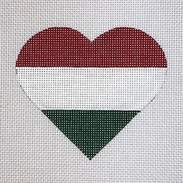 Hungary Flag Heart - Family Arts Needlework Shop