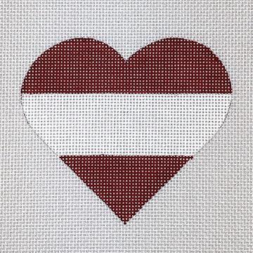 Austria Flag Heart - Family Arts Needlework Shop