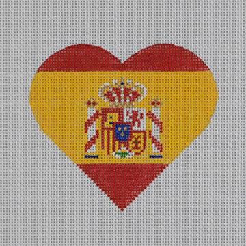 Spanish Flag Heart - Family Arts Needlework Shop