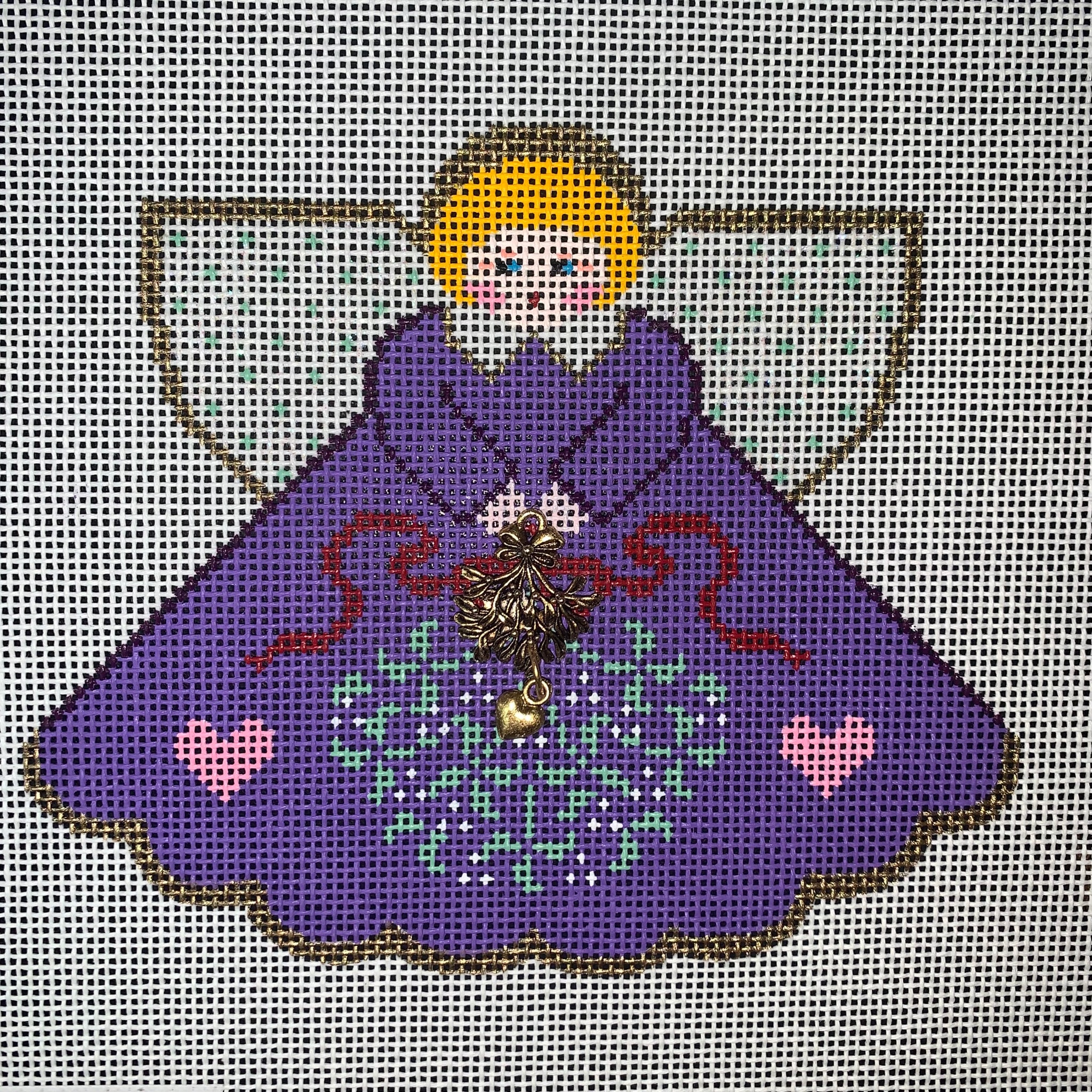 Angel with Charms - Mistletoe, purple