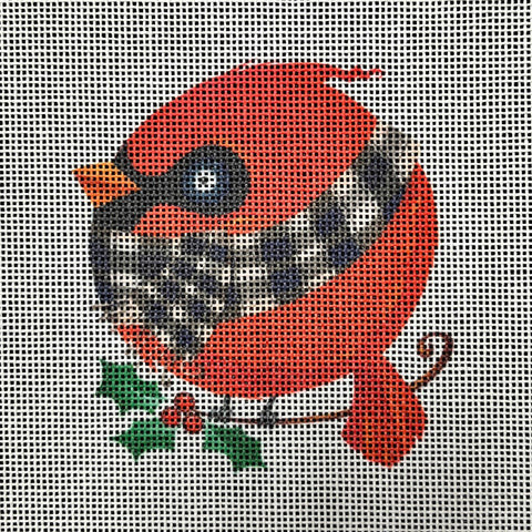 Red Bird with Scarf - Family Arts Needlework Shop