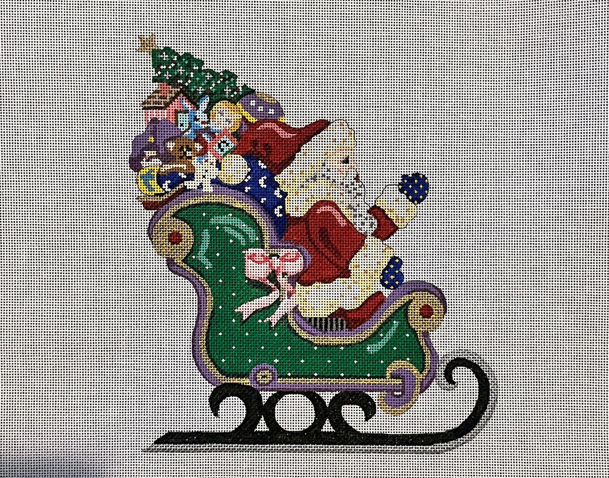 Santa and His Sleigh - Includes Stitch Guide by Susan Burris - Family Arts Needlework Shop