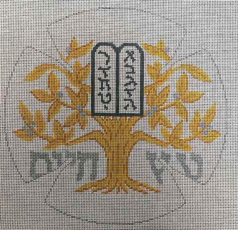Gold Tree of Life Yarmulke - Family Arts Needlework Shop