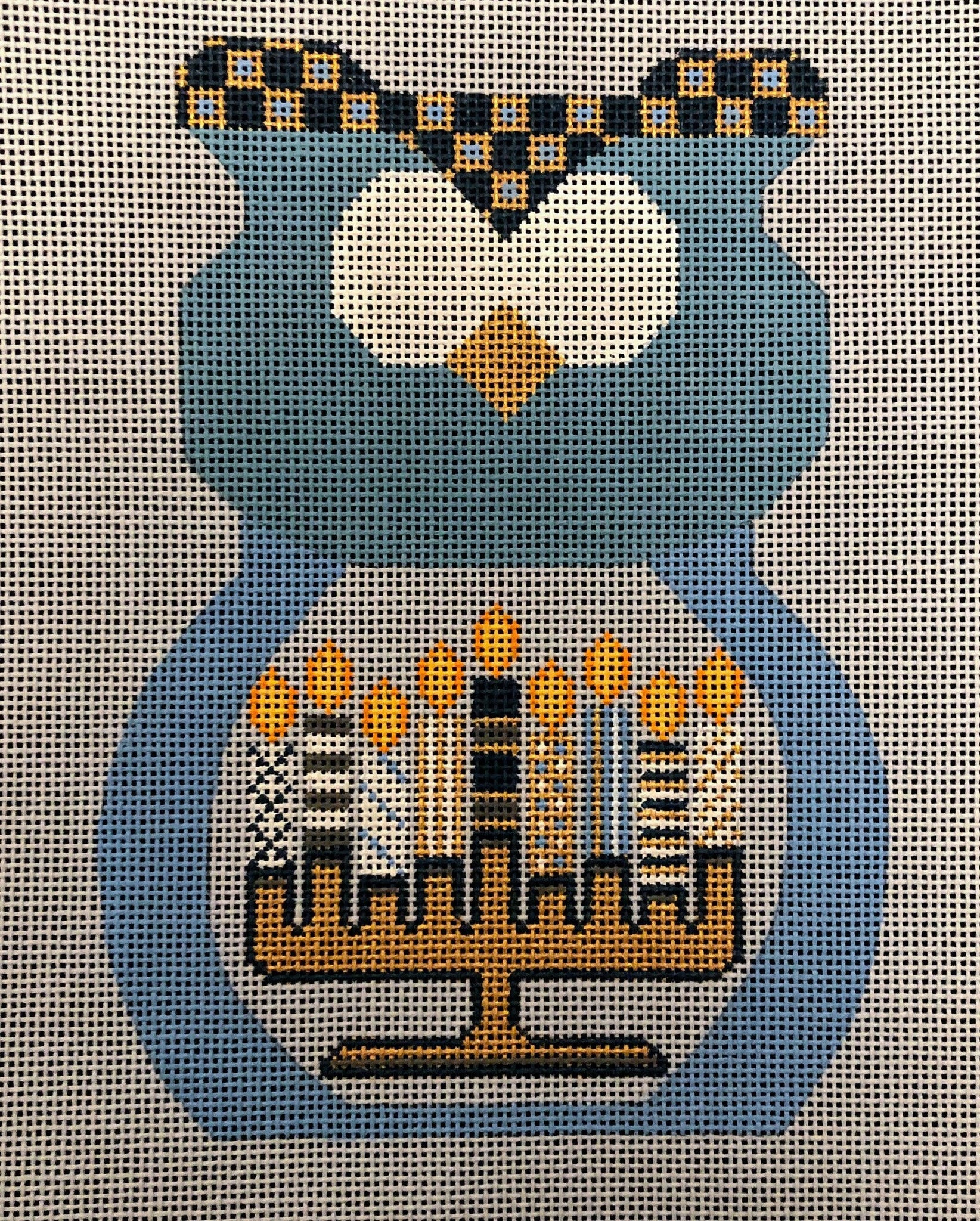 Hanukkah Owl - Stitch guide included - Family Arts Needlework Shop