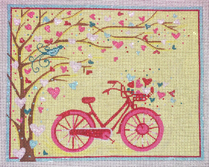 Bike with Hearts and Tree - Family Arts Needlework Shop