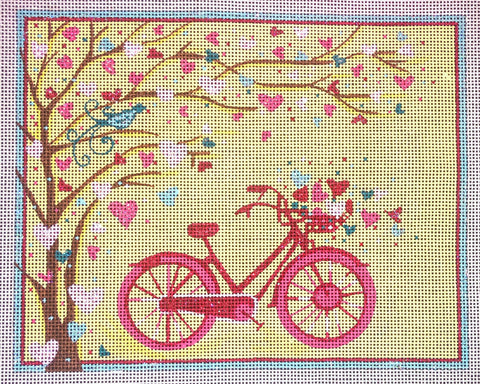 Bike with Hearts and Tree - Family Arts Needlework Shop