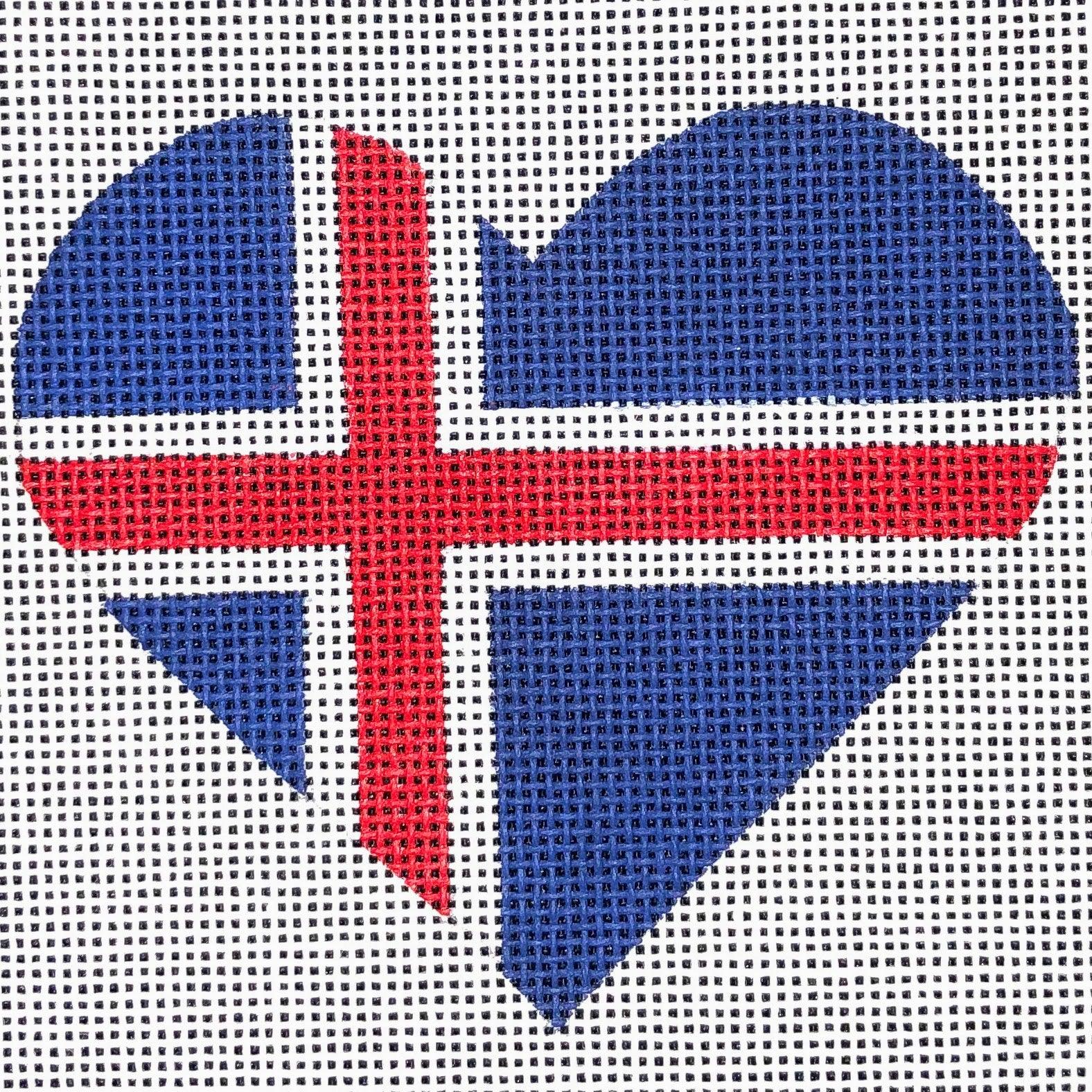 Iceland Flag Heart - Family Arts Needlework Shop
