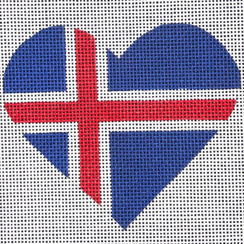 Iceland Flag Heart - Family Arts Needlework Shop