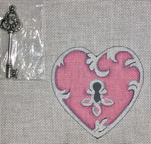 Pink Heart Lock - Family Arts Needlework Shop