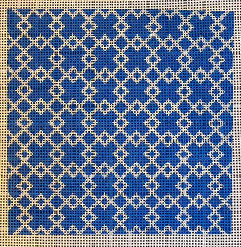 Blue & White Geometric Pillow - Family Arts Needlework Shop