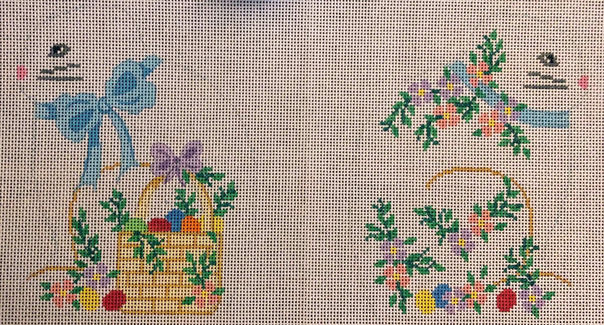 Bunny With Easter Basket - 2 sided - Family Arts Needlework Shop