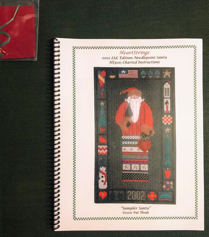 Sampler Santa 2002 - CHARTED - Includes Canvas and Buttons - Family Arts Needlework Shop