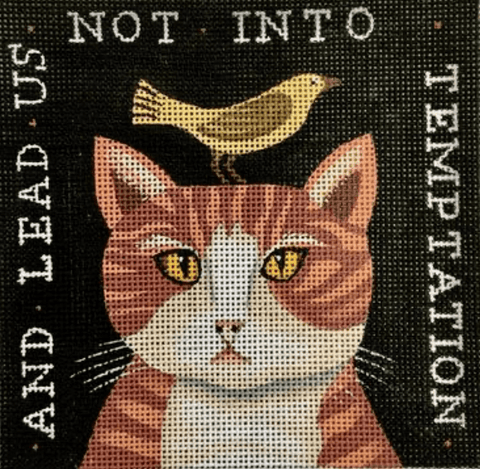 Lead Us Not Cat - 13 Count - Family Arts Needlework Shop